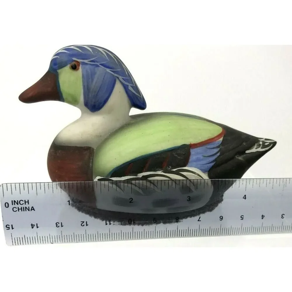 Jasco Mallard Duck Porcelain Lint Remover Brush 1980's Collectible Hand Panted